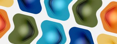 Beyaz arka planda renkli ok şekilleri. Minimum geometrik soyut arkaplan. Duvar kağıdı afişi veya iniş sayfası için vektör illüstrasyonu