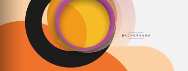 Yaratıcı geometrik duvar kağıdı. Asgari soyut arkaplan. Duvar kağıdı arkaplanı veya iniş sayfası için daire bileşimi vektör çizimi