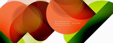 Yuvarlak üçgen çizgileri ve daireleri şekillendirir. Duvar kağıdı afişi arkaplanı veya iniş sayfası için Geometrik vektör çizimi