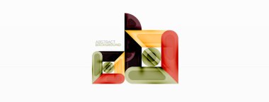 Yaratıcı geometrik duvar kağıdı. Asgari soyut arkaplan. Daire çizgileri, duvar kağıdı arkaplanı veya iniş sayfası için kompozisyon vektör illüstrasyonunu kareler