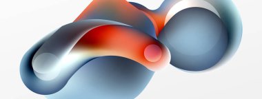 Fluid abstract background. Liquid color gradients composition. Round shapes and circle flowing design for wallpaper, banner, background or landing