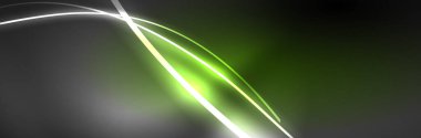 Neon parlayan sıvı dalga çizgileri, sihirli enerji uzay ışığı konsepti, soyut arka plan duvar kağıdı tasarımı