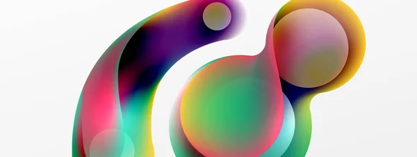 Fluid Abstract Background Liquid Color Gradients Composition Shapes Circle Flowing — Image vectorielle