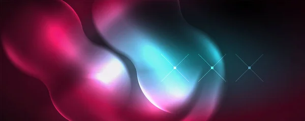 Neon Glowing Waves Magic Energy Space Light Concept Abstract Background — Image vectorielle