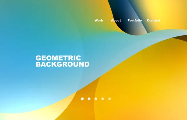 Landing Page Abstract Liquid Background Flowing Shapes Design Circle Web — Vetor de Stock