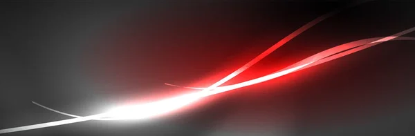 Neon Glühende Flüssigkeitswellen Linien Magische Energie Raum Licht Konzept Abstrakte — Stockvektor
