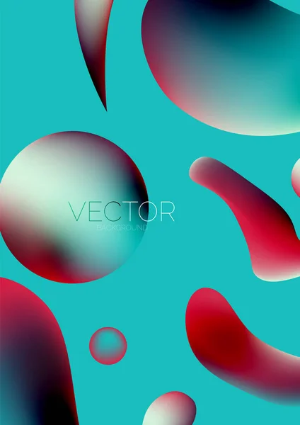 Fluid Water Drop Shape Composition Abstract Background Vector Illustration Banner — Vector de stock