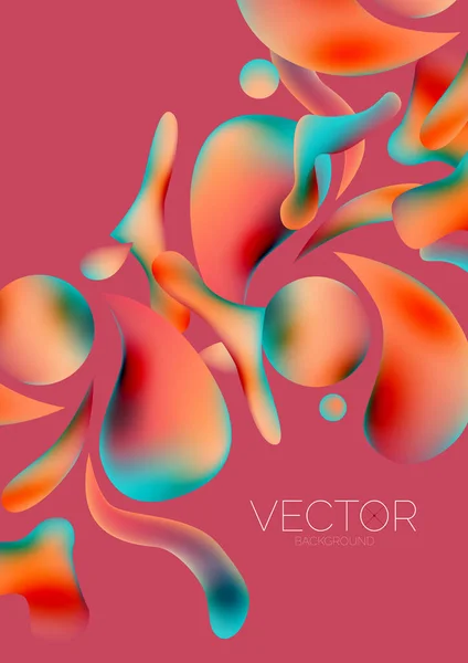 Fluid Water Drop Shape Composition Abstract Background Vector Illustration Banner — Stockvektor