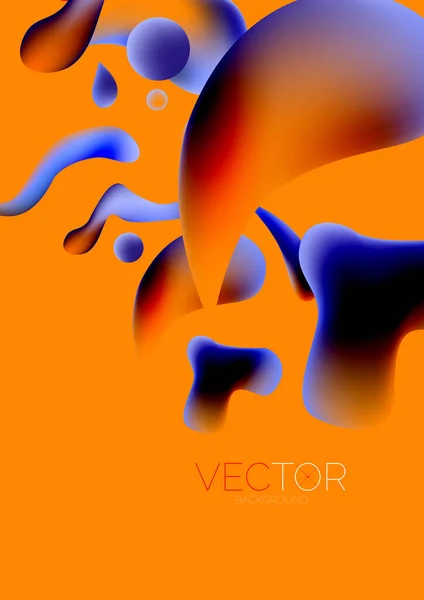 Fluid Water Drop Shape Composition Abstract Background Vector Illustration Banner — Stock vektor