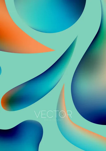 Fluid Water Drop Shape Composition Abstract Background Vector Illustration Banner — Vettoriale Stock