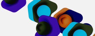 Beyaz arka planda renkli ok şekilleri. Minimum geometrik soyut arkaplan. Duvar kağıdı afişi veya iniş sayfası için vektör illüstrasyonu