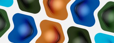 Beyaz arka planda renkli ok şekilleri. Minimum geometrik soyut arkaplan. Duvar kağıdı afişi veya iniş sayfası için vektör illüstrasyonu