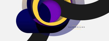 Yaratıcı geometrik duvar kağıdı. Asgari soyut arkaplan. Duvar kağıdı arkaplanı veya iniş sayfası için daire bileşimi vektör çizimi