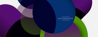 Yaratıcı geometrik duvar kağıdı. Asgari soyut arkaplan. Duvar kağıdı arkaplanı veya iniş sayfası için daire bileşimi vektör çizimi