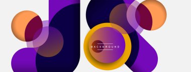 Yaratıcı geometrik duvar kağıdı. Asgari soyut arkaplan. Duvar kağıdı arkaplanı veya iniş sayfası için daire bileşimi vektör çizimi