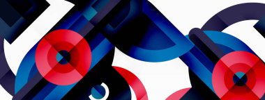 Yaratıcı geometrik duvar kağıdı. Yuvarlak şekilli asgari geometrik arka plan. Duvar kağıdı, afiş, arkaplan veya iniş için moda tekno iş şablonu