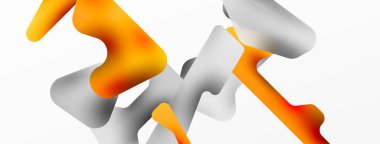 Renkli parlak soyut şekiller kompozisyonu. Duvar kağıdı, afiş, arkaplan, kart, kitap illüstrasyonu, iniş sayfası için dijital ağ geleceksel şablonu