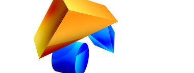 3d vektör minimalist geometrik soyut arkaplan. Üçgen, silindir, piramit temel şekil bileşimi. Duvar kağıdı, afiş, arkaplan veya iniş için moda tekno iş şablonu