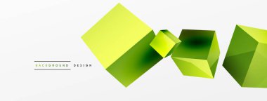 3d küp vektör soyut arkaplan. 3d kare şeklindeki temel geometrik elementlerin bileşimi. Duvar kağıdı, afiş, arkaplan veya iniş için moda tekno iş şablonu