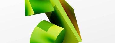 Vektör 3d soyut arkaplan. Şekiller 3 boyutlu üçgen ve silindir. Duvar kağıdı, afiş, arkaplan veya iniş için moda tekno iş şablonu