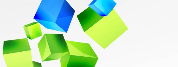 Vector Abstract Background Flying Cubes Composition Trendy Techno Business Template — Διανυσματικό Αρχείο