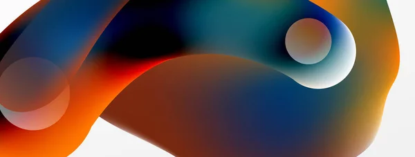 Fluid Abstract Background Liquid Color Gradients Composition Shapes Circle Flowing — Vetor de Stock