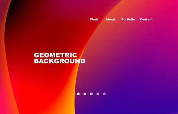 Landing Page Abstract Liquid Background Flowing Shapes Design Circle Web — ストックベクタ