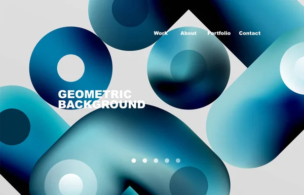 Circles Shapes Landing Page Abstract Geometric Background Web Page Website — Image vectorielle