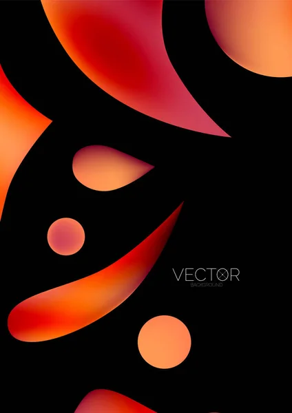 Fluid Water Drop Shape Composition Abstract Background Vector Illustration Banner —  Vetores de Stock