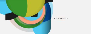 Çember ve yuvarlak şekiller soyut arkaplan. Duvar kağıdı afişi veya iniş sayfası için vektör illüstrasyonu