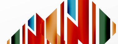 Minimum geometrik soyut arkaplan. Dinamik 3D çizgi kompozisyonu. Duvar kağıdı, afiş, arkaplan veya iniş için moda tekno iş şablonu