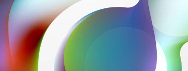 Fluid abstract background. Liquid color gradients composition. Round shapes and circle flowing design for wallpaper, banner, background or landing