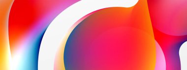 Fluid abstract background. Liquid color gradients composition. Round shapes and circle flowing design for wallpaper, banner, background or landing