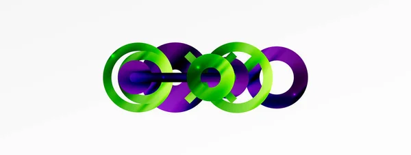 Minimale Geometrische Abstracte Achtergrond Glanzende Glanzende Cirkel Lijn Ronde Vormen — Stockvector