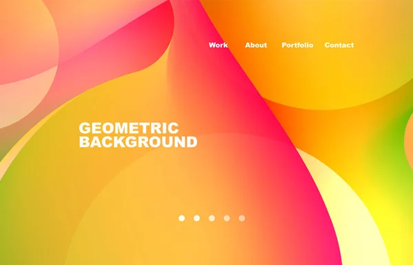 Landing Page Abstract Liquid Background Flowing Shapes Design Circle Web — Stockvektor