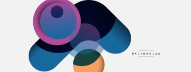 Yaratıcı geometrik duvar kağıdı. Asgari soyut arkaplan. Duvar kağıdı arkaplanı veya iniş sayfası için daire bileşimi vektör çizimi