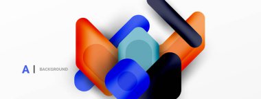 Minimum geometrik soyut arkaplan. Renkli geometrik bloklar. Çizgiler, kareler ve üçgenler duvar kağıdı bileşimi