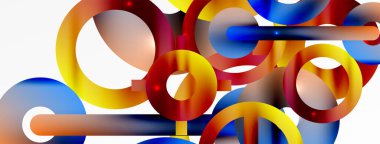 Çember bileşimi soyut arkaplan. Duvar kağıdı, afiş, arkaplan veya iniş için moda tekno iş şablonu