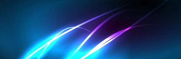 Niebieski Neon Świecące Linie Magia Energia Przestrzeń Światło Koncepcja Abstrakcyjne — Wektor stockowy