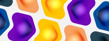 Beyaz arka planda renkli ok şekilleri. Minimum geometrik soyut arkaplan. Duvar kağıdı afişi veya iniş sayfası için vektör illüstrasyonu