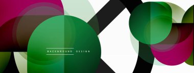 Yaratıcı geometrik duvar kağıdı. Asgari çember üçgen ve kare çizgi soyut arkaplan. Duvar kağıdı afişi veya iniş sayfası için vektör illüstrasyonu