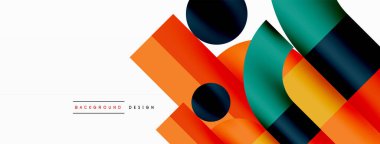 Çember ve kare geometrik arkaplan. Duvar kağıdı, pankart, arkaplan ya da iniş için üçgen ve kareli yuvarlak şekiller