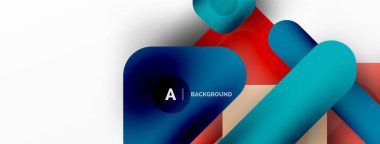 Renkli geometrik şekiller çizgiler, kareler ve üçgenler. Duvar kağıdı, pankart veya iniş sayfası için soyut arkaplan