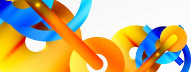 Minimum geometrik soyut arkaplan. Çember, çizgi ve yuvarlak şekiller tasarımı. Duvar kağıdı, afiş, arkaplan veya iniş için moda tekno iş şablonu