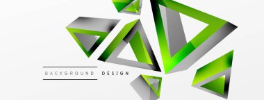 3d üçgen soyut arkaplan. Temel şekil teknolojisi ya da iş konsepti bileşimi. Duvar kağıdı, afiş, arkaplan veya iniş için moda tekno iş şablonu