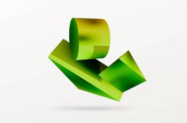 Vektör 3d soyut arkaplan. Şekiller 3 boyutlu üçgen ve silindir. Duvar kağıdı, afiş, arkaplan veya iniş için moda tekno iş şablonu