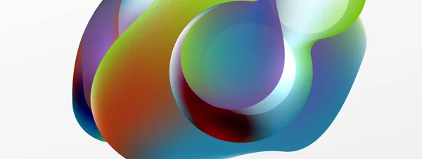 Fluid Abstract Background Liquid Color Gradients Composition Shapes Circle Flowing — Stok Vektör