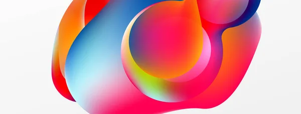 Fluid Abstract Background Liquid Color Gradients Composition Shapes Circle Flowing — Archivo Imágenes Vectoriales