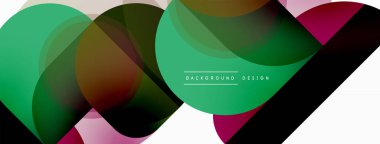 Yuvarlak üçgen çizgileri ve daireleri şekillendirir. Duvar kağıdı afişi arkaplanı veya iniş sayfası için Geometrik vektör çizimi