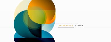 Yaratıcı geometrik duvar kağıdı. Asgari çember üçgen ve kare çizgi soyut arkaplan. Duvar kağıdı afişi veya iniş sayfası için vektör illüstrasyonu